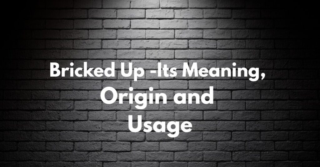 bricked up slang