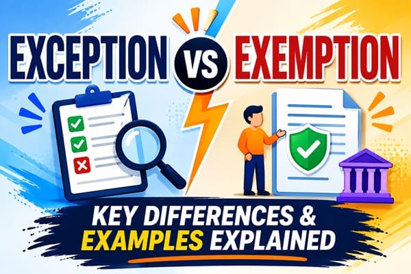 exemption vs exception